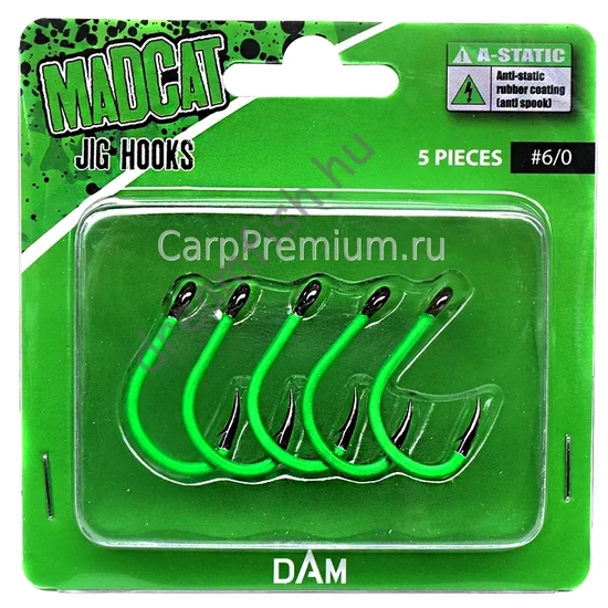MadCat A-Static Jig Hook # 6/0 / Harcsázó horog