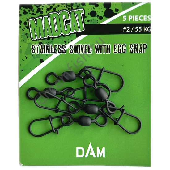 MadCat Stainless Swivel With Egg Snap #2 - 55 Kg / Forgókapocs