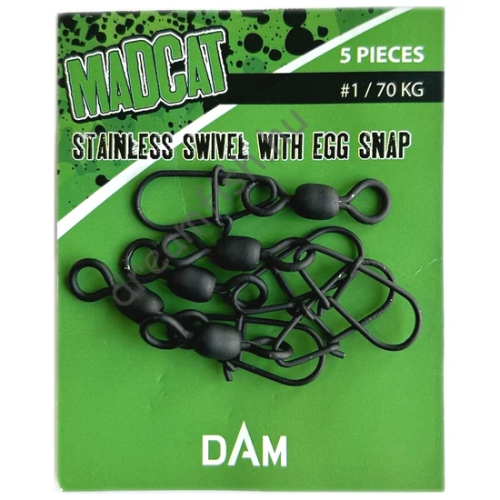 MadCat Stainless Swivel With Egg Snap #1 - 70 Kg / Forgókapocs